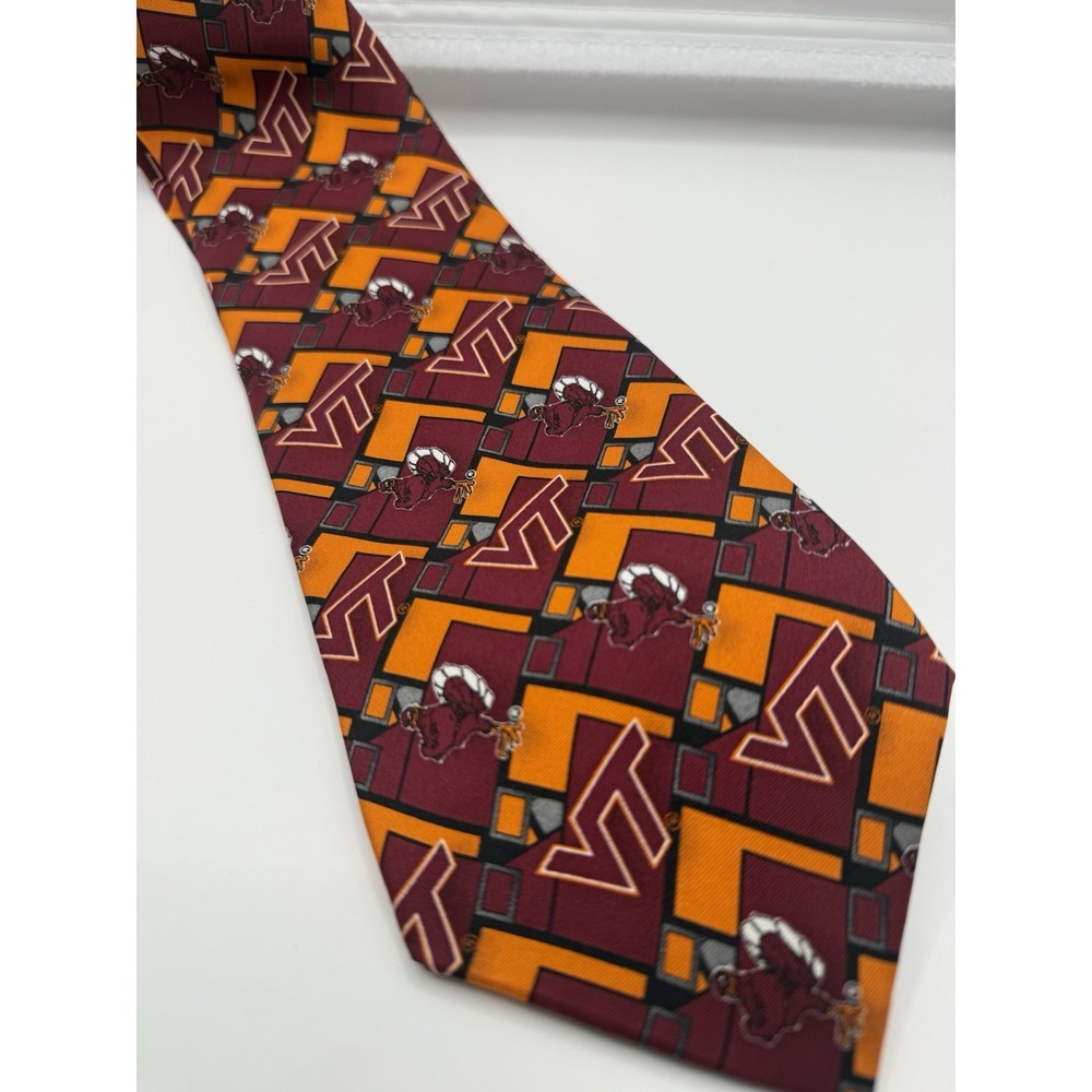 Men's Larson Virginia Tech Hokies 100% silk Necktie NCAA‎